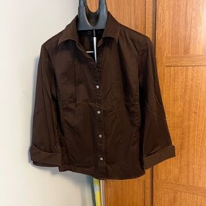 Banana Republic Rich Brown Stretch Shirt